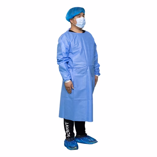 Vestido cirúrgico não tecido descartável do avental da proteção do corpo de SMS do vestido do isolamento