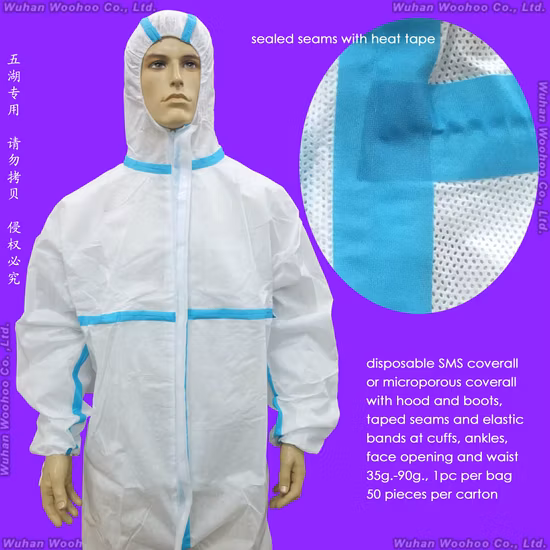 À prova médica/plástico CPE/poli/PE/Scrub/Operação/PP/SMS bata cirúrgica de isolamento protetor descartável não tecido para médico/cirurgião/paciente/visitante/hospital