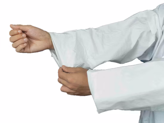 Macacão de proteção química tipo 4/5/6 com capuz elástico anti