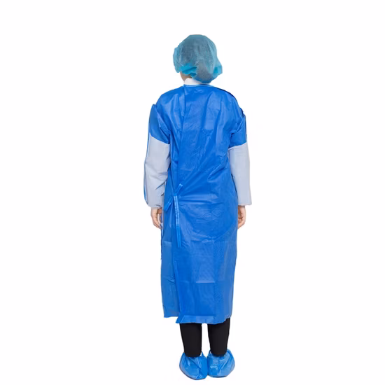 O isolamento descartável médico azul amarelo cor-de-rosa branco PP CPE esfrega o vestido cirúrgico do terno